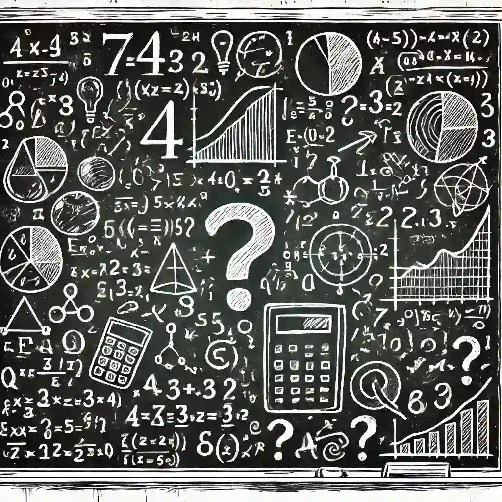 pizarra con operaciones matemáticas